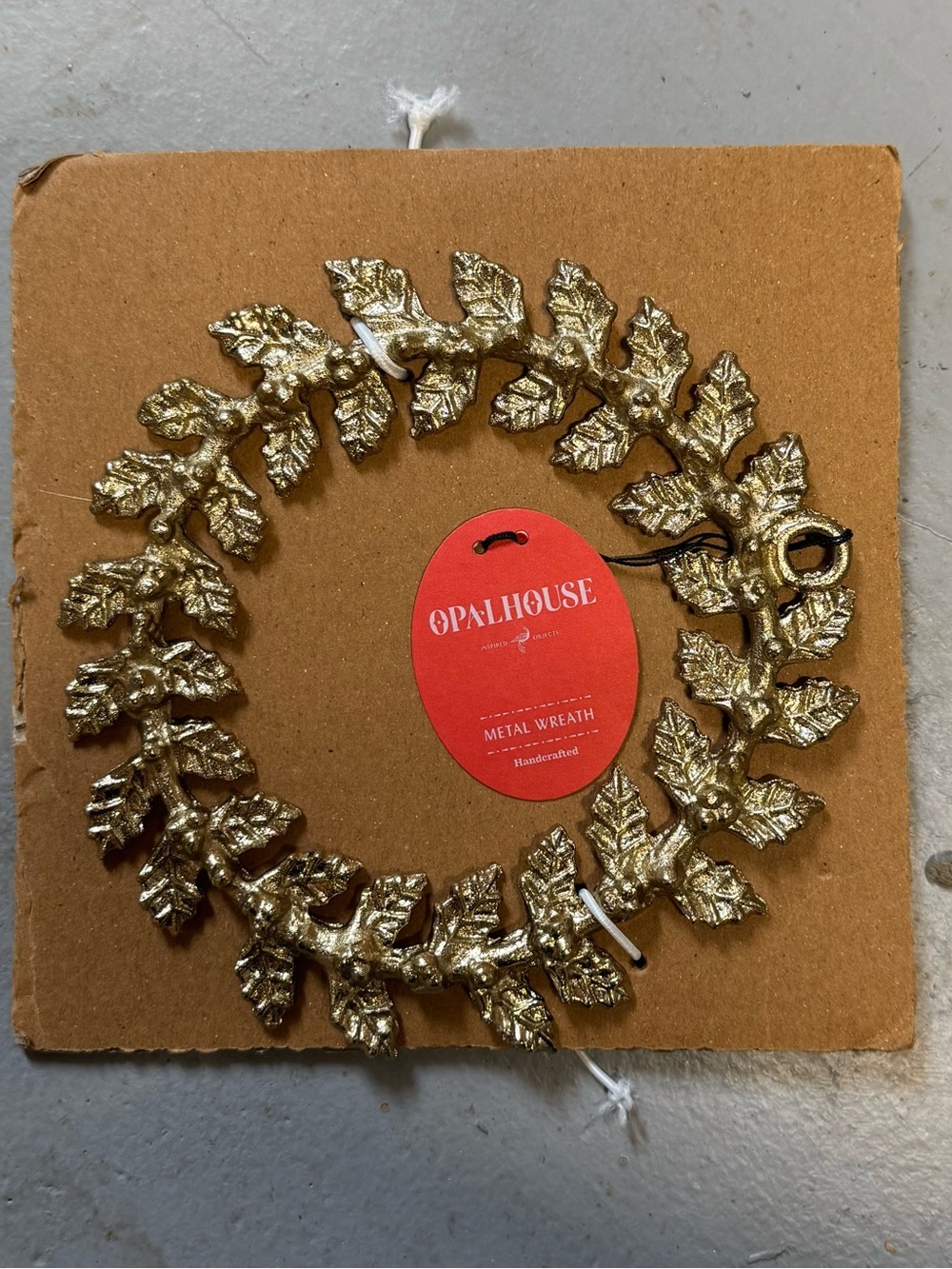 Target Opalhouse Gold Leaf Metal Wreath Necklace Accent (2)